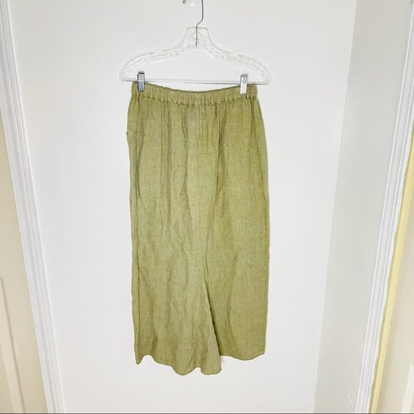 Flax Subtle Rainbow Stitch Full Button Front Maxi Linen Skirt - Picture 7 of 9